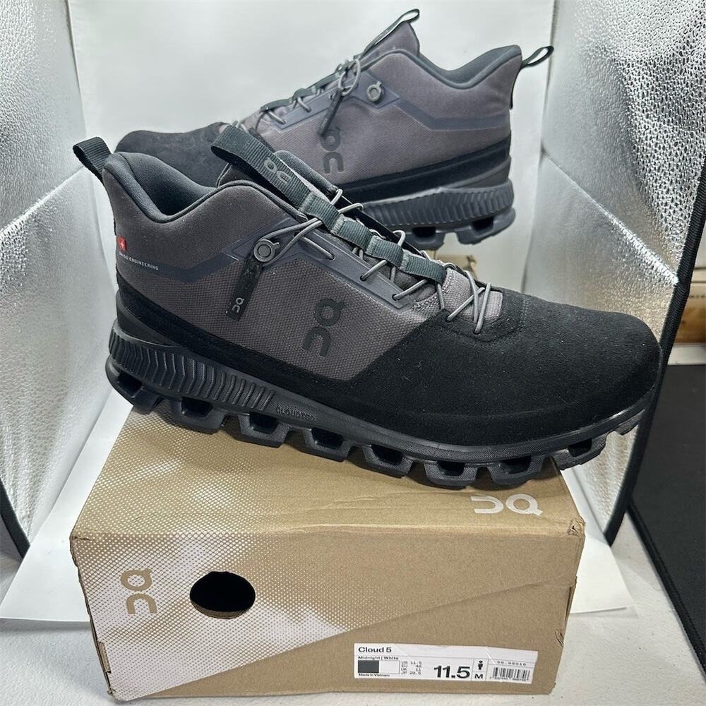 On Running Cloud Hi Mid Top Sneakers Eclipse/Black | Men’s Size 11.5 US | EUC
